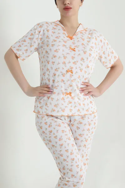 Turuncu Kaşkorse Kadın Pijama Takımı 460465