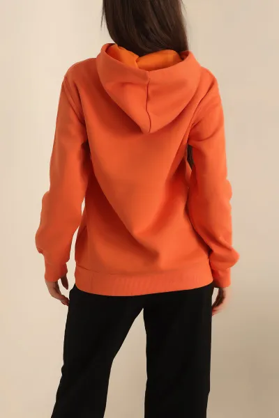 Turuncu Nakış Detay Şardonlu Sweat 237587