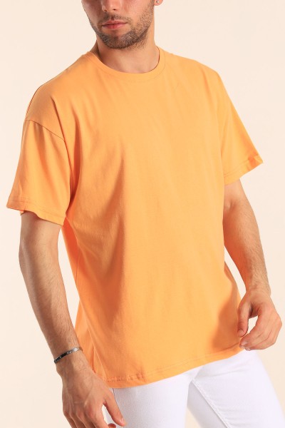 Turuncu Oversize Basic Erkek Tişört 184261