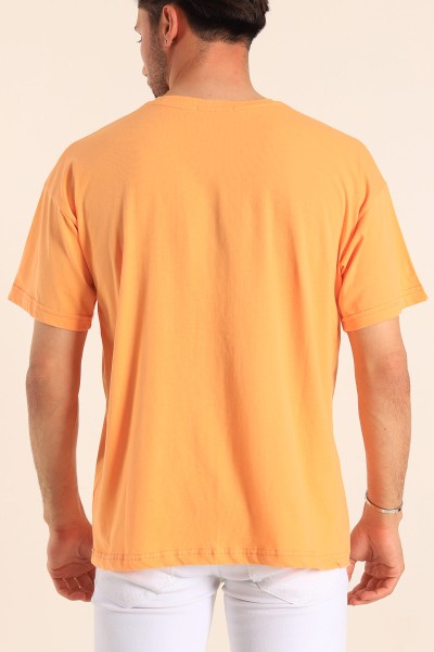 Turuncu Oversize Basic Erkek Tişört 184261
