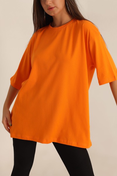 Turuncu Oversize Bayan Tişört 199544