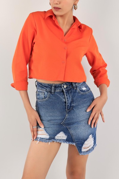 turuncu-poplin-kumas-crop-gomlek-118862