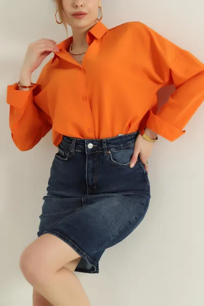 turuncu-poplin-kumas-kadin-gomlek-tunik-360096