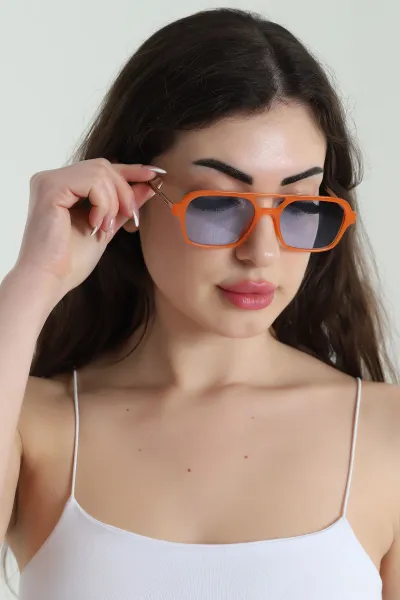 Turuncu Retro Unisex Güneş Gözlüğü (Kutulu) 454198