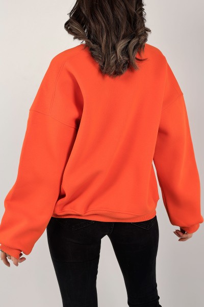 Turuncu Şardonlu Bayan Sweat 142336