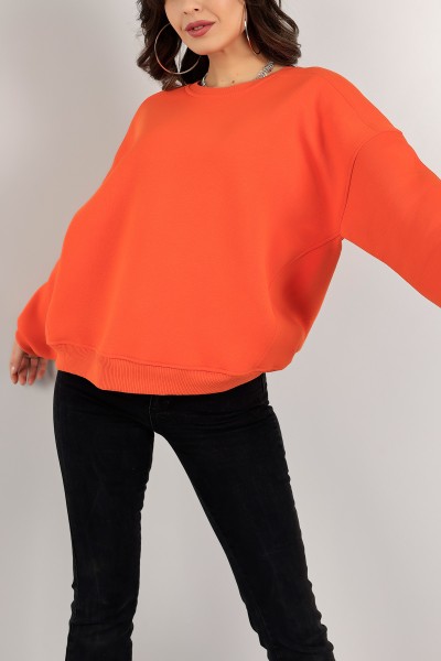 Turuncu Şardonlu Bayan Sweat 142336