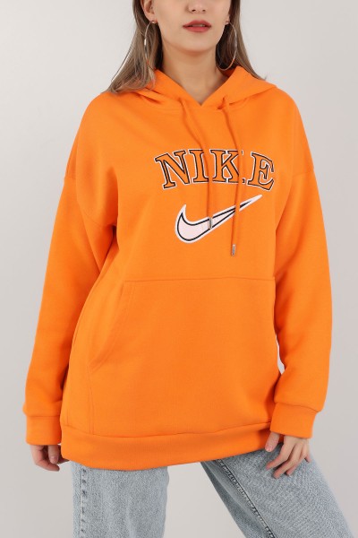 Turuncu Şardonlu Nakışlı Sweat 150299