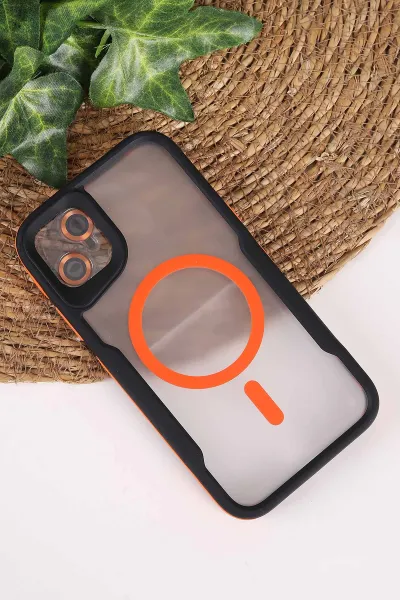 Turuncu TeknoCase İphone 11 Uyumlu Matte Guard Serisi Lens Korumalı Silikon Telefon Kılıfı 472435