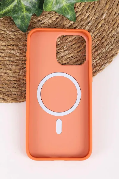 Turuncu TeknoCase İPhone 15 Pro Max Uyumlu Vincent Case Serisi Sert Silikon Telefon Kılıfı 457892