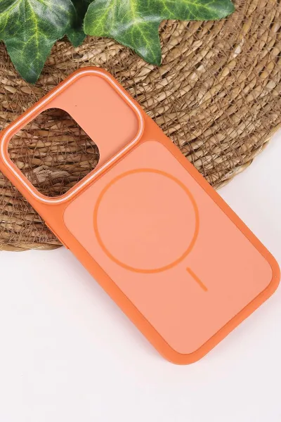 Turuncu TeknoCase İPhone 15 Pro Uyumlu Vincent Case Serisi Sert Silikon Telefon Kılıfı 457887