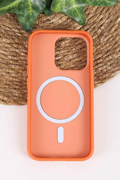 Turuncu TeknoCase İPhone 15 Pro Uyumlu Vincent Case Serisi Sert Silikon Telefon Kılıfı 457887