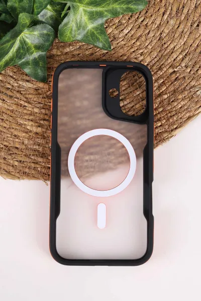 Turuncu TeknoCase İphone 16 Plus Uyumlu Matte Guard Serisi Lens Korumalı Silikon Telefon Kılıfı 472484