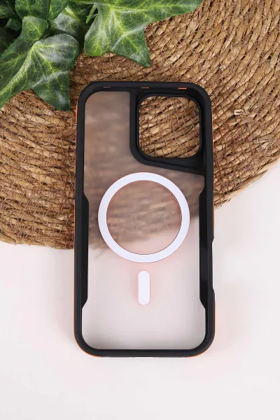 Turuncu TeknoCase İphone 16 Pro Max Uyumlu Matte Guard Serisi Lens Korumalı Silikon Telefon Kılıfı 472489