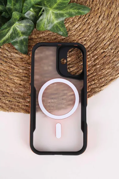 Turuncu TeknoCase İphone 16 Uyumlu Matte Guard Serisi Lens Korumalı Silikon Telefon Kılıfı 472472