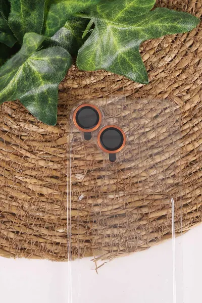 Turuncu TeknoCase İphone 16 Uyumlu Matte Guard Serisi Lens Korumalı Silikon Telefon Kılıfı 472472