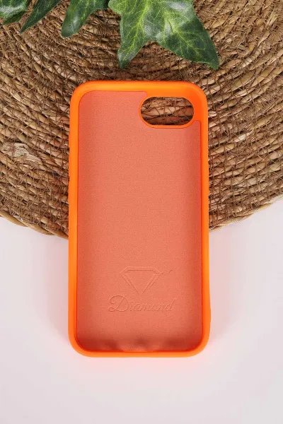 Turuncu TeknoCase İPhone 16E & 17E Uyumlu Perfect Diamond Case Serisi Taşlı Lens Hediyeli Sert Silikon Telefon Kılıfı 480892