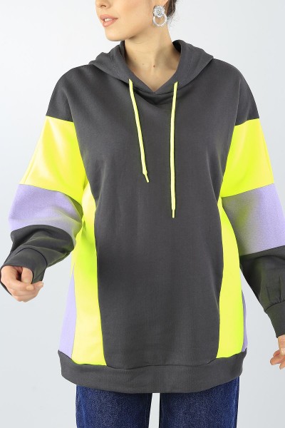 Üç Renk Tasarımlı Şardonlu Sweat 53614