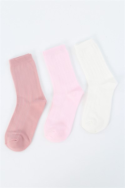 Üçlü Bayan Tek Renk Çorap 30152B