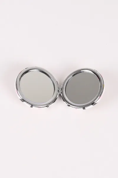 Üzeri  Baskılı Oval Cep ve Çanta Aynası 473895