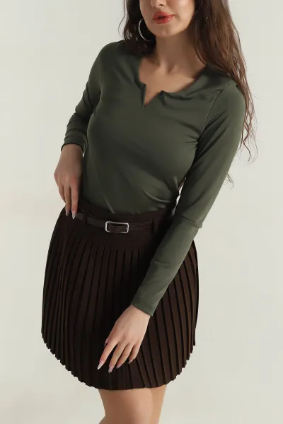 V Yaka Sandy Kadın Bluz 412962