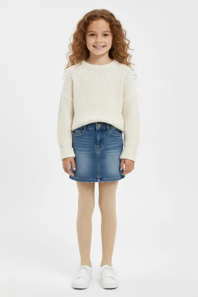 Vanilya 21 Penti  Pretty  Knit 80  Den Triko Kız Çocuk Külotlu Çorap 421829