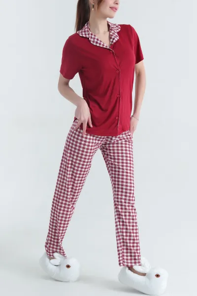 Viskon Düğmeli Kadın Pijama Takımı 341734
