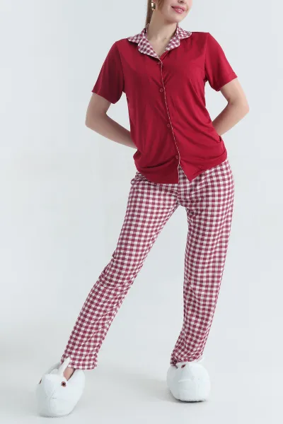 Viskon Düğmeli Kadın Pijama Takımı 341734