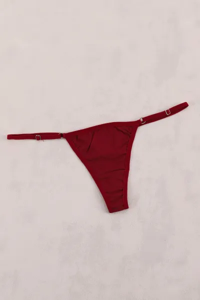 Vişne Beli Ayarlanabilir Kadın Tanga Külot 415961