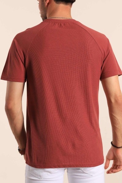 Vişne Reglan Kol Mikro Delikli Erkek Tişört 187740