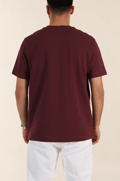 Vişne Relaxed Fit Baskılı Yazı Detaylı Erkek Tişört 358546
