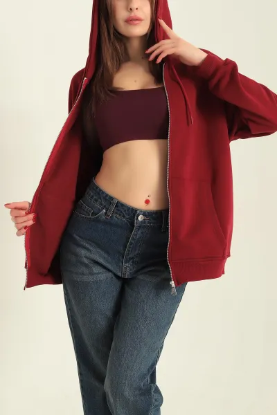 visne-sardonlu-kapsonlu-uc-ip-bayan-sweat-333077