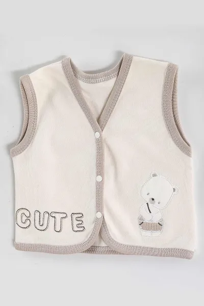 Vizon (0-3 Ay) Cute Ayıcık Nakışlı   10 Parça Kutulu Yeni Doğan Erkek Bebek Zıbın Seti 443600