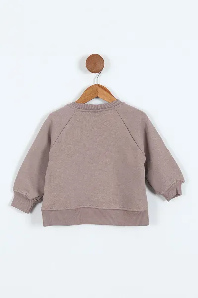 Vizon (0-4 Yaş)Smile Baskılı Dikiş Detaylı  3  İp Şardonlu Erkek Çocuk Sweatshirt 417562