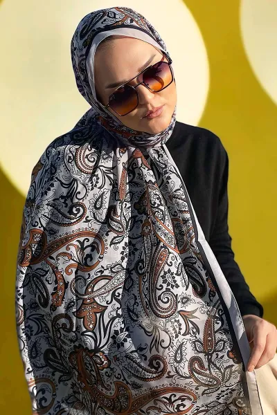 Açık Vizon 180X70 cm Dijital Baskı Shıne Desenli Pamuk Şal 333504