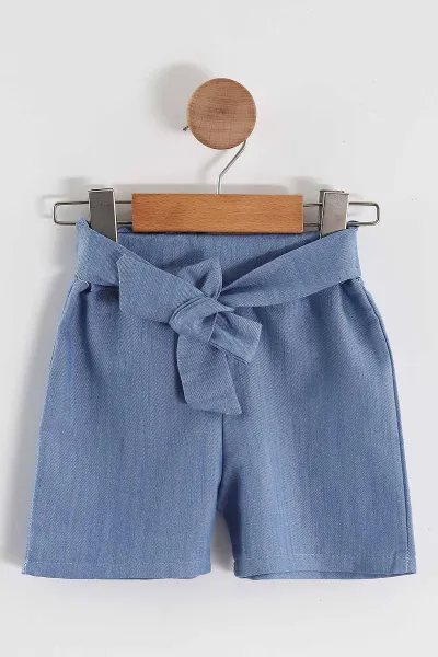 Vizon (2-5 Yaş)Fiyonk Baskılı Tencel Kumaş Şortlu Kız Çocuk Takım 462563