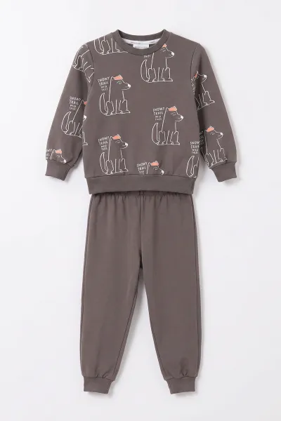 Vizon (2-6 Yaş) Köpek Baskılı İki İp Erkek Çocuk Mevsimlik Takım 478240