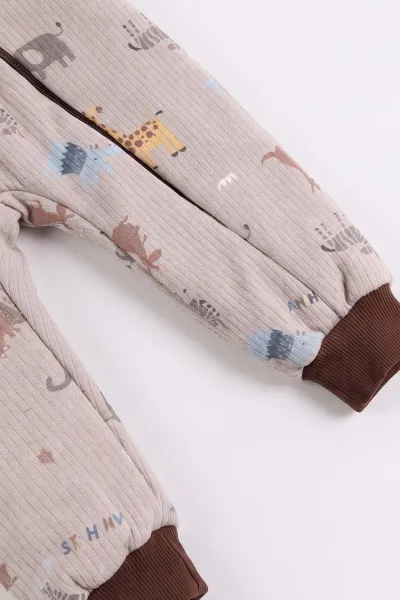 Vizon (2-6 Yaş)Animals Desenli Çapraz Fermuarlı Çocuk Uyku Tulumu 490036