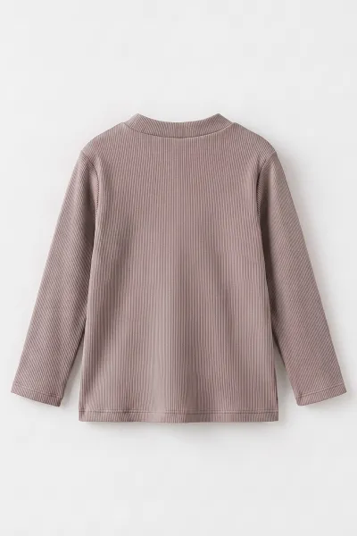 Vizon (5-12 Yaş) Yarım Balıkçı Yaka Kaşkorse Çocuk Body Sweatshirt 495517