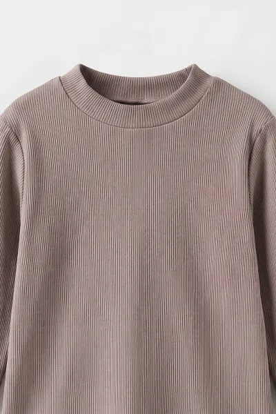 Vizon (5-12 Yaş) Yarım Balıkçı Yaka Kaşkorse Çocuk Body Sweatshirt 495517