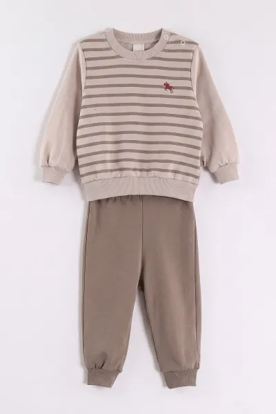 Vizon (6-18 Ay) Çizgi Desenli 2 İp Erkek Bebek Mevsimlik Takım 485287