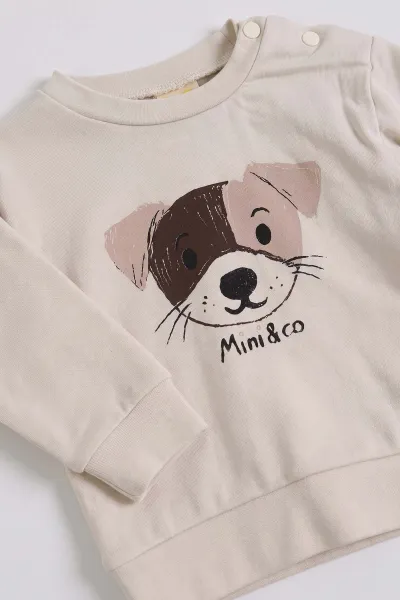 Vizon (6-18 Ay)Köpek Baskılı Çıtçıtlı Çimalı Erkek Bebek Takım 477642