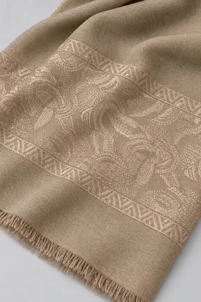 Vizon 70x180 Cm Elara Premium Jakarlı Pamuk Şal 494281