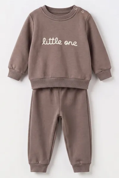 Vizon (9-18 Ay) Little One Nakışlı İçi Şardonlu Erkek Bebek Kışlık Takım 493931