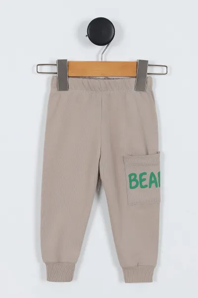 Vizon (9-24 Ay) Bear Baskılı Cep Detaylı Erkek Bebek 2'li Takım 335523