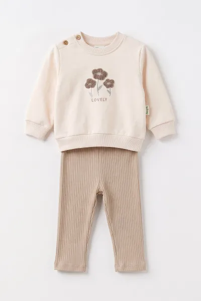vizon-9-24-ay-suzene-nakisli-swetshirt-interlok-alt-kiz-bebek-takim-495701