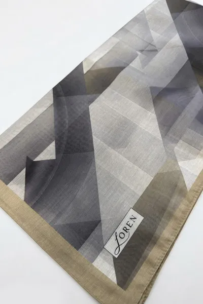 Vizon 90x90 Cm Dijital Baskılı Prizma Desen Soft Eşarp 498514