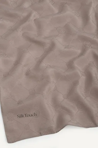 Vizon 98x98 Cm Jakarlı Desenli Monogram Eşarp 432678