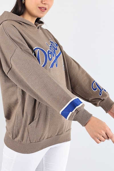 Vizon Baskılı İçi Şardonlu Bayan Sweat 88365