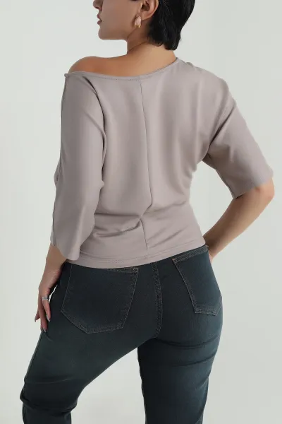 Vizon Baskılı Kristal Kadın Bluz 482094
