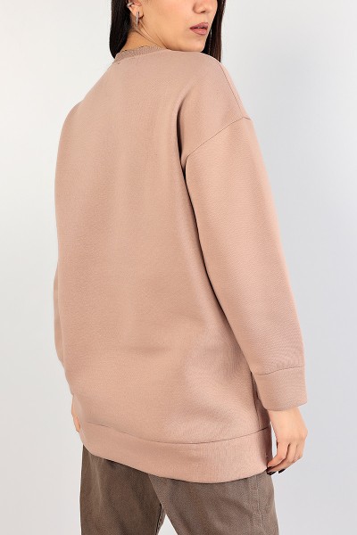 Vizon Baskılı Şardonlu Bayan Sweat 85025